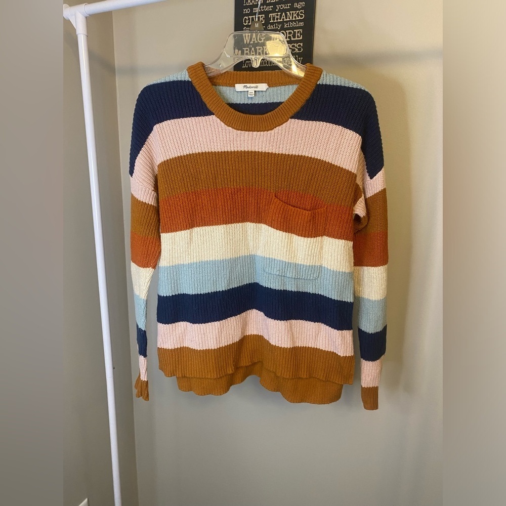 Madewell striped sweater cotton blend